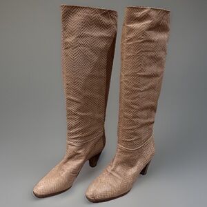 Vintage Lina Lee Moc Reptile VEGAN High Boots